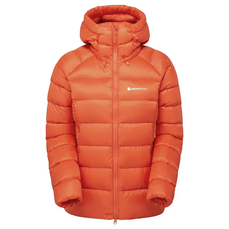 Montane Womens Anti Freeze XT Hooded Down Jacket in Tigerlily