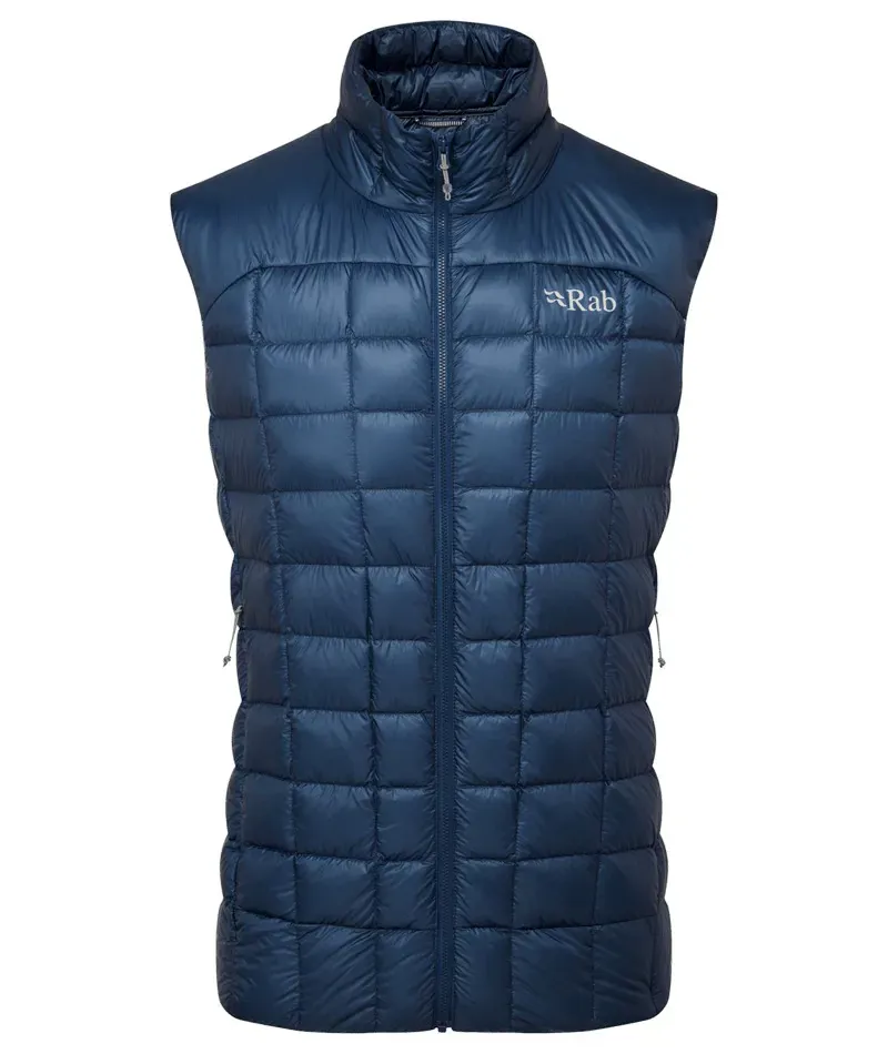 Rab Mens Mythic Down Vest in Tempest Blue