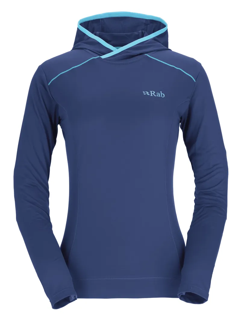 Rab Womens Force Hoody in Nightfall Blue